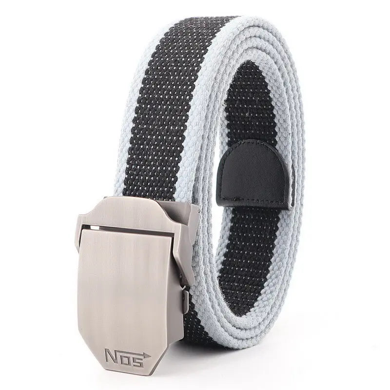 Mens Metal Slide Buckle Waist Belts Breathable Canvas Army Military NOS Concise Fashion Unisex Jeans Accessories Women Leisure