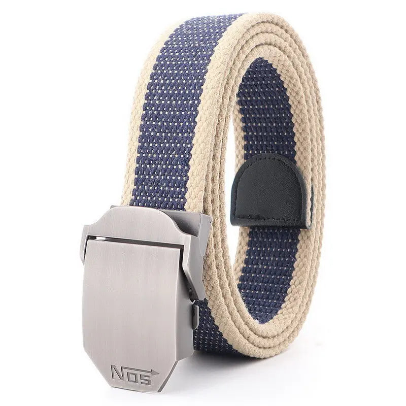 Mens Metal Slide Buckle Waist Belts Breathable Canvas Army Military NOS Concise Fashion Unisex Jeans Accessories Women Leisure