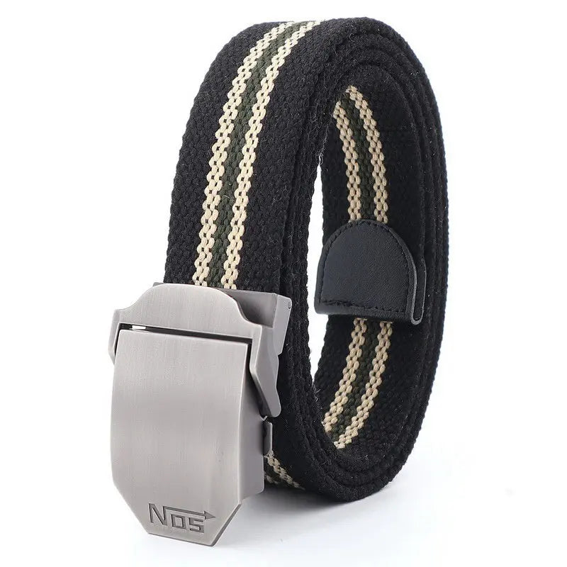 Mens Metal Slide Buckle Waist Belts Breathable Canvas Army Military NOS Concise Fashion Unisex Jeans Accessories Women Leisure
