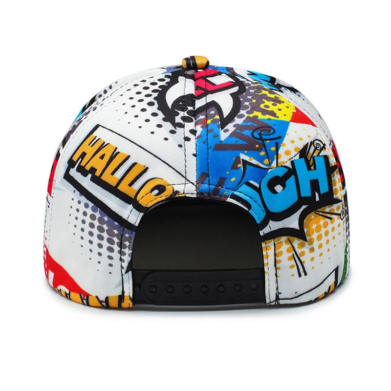 Graffiti New Fashion Baseball Cap Letters Casual Sports Teenage Snapback Adjustable Spring Summer Sun Hat Hip Hop Caps EP0023
