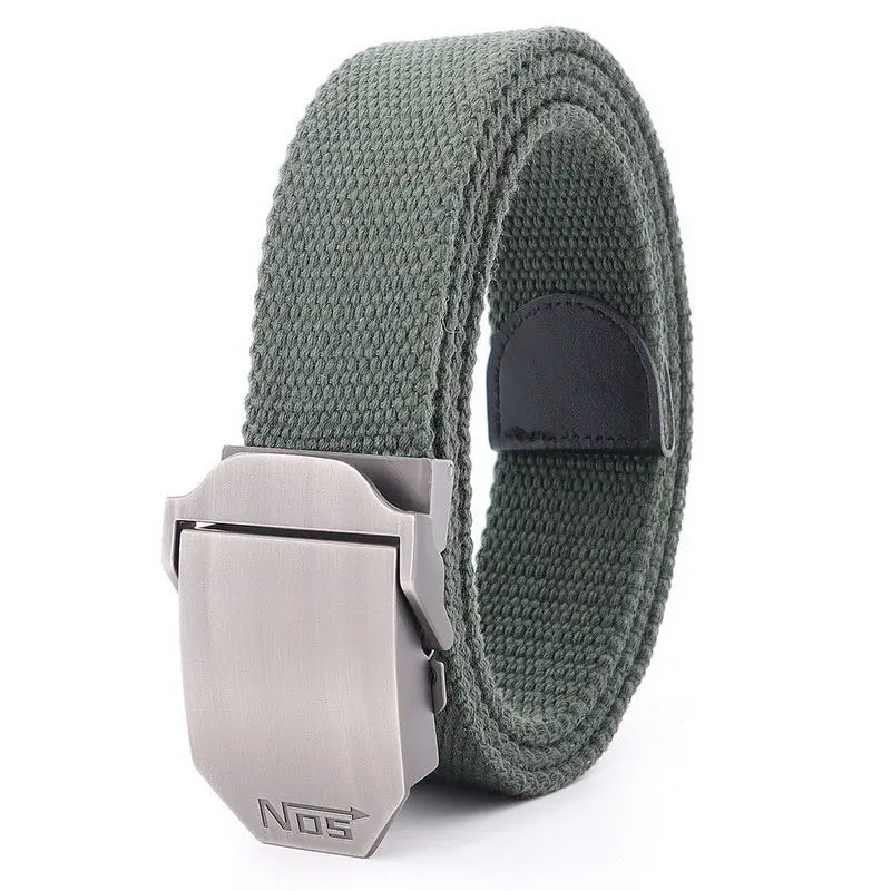 Mens Metal Slide Buckle Waist Belts Breathable Canvas Army Military NOS Concise Fashion Unisex Jeans Accessories Women Leisure