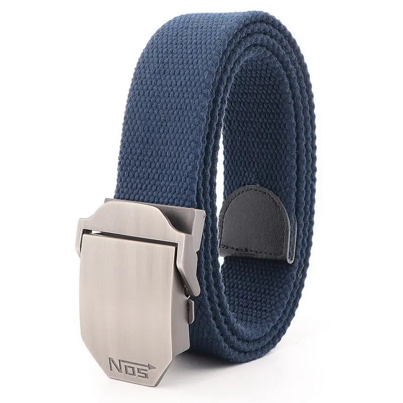 Mens Metal Slide Buckle Waist Belts Breathable Canvas Army Military NOS Concise Fashion Unisex Jeans Accessories Women Leisure