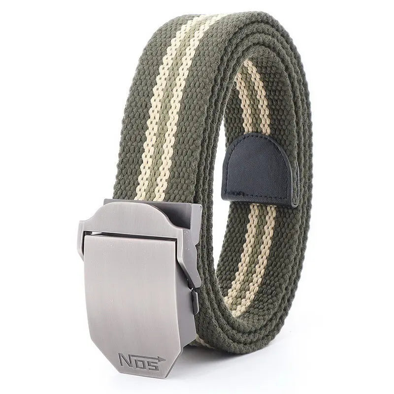 Mens Metal Slide Buckle Waist Belts Breathable Canvas Army Military NOS Concise Fashion Unisex Jeans Accessories Women Leisure