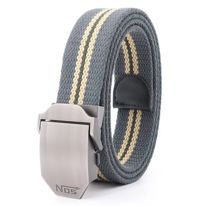 Mens Metal Slide Buckle Waist Belts Breathable Canvas Army Military NOS Concise Fashion Unisex Jeans Accessories Women Leisure