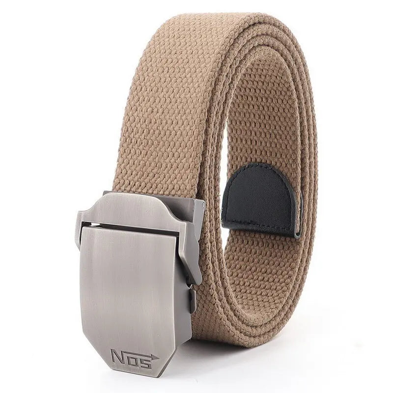 Mens Metal Slide Buckle Waist Belts Breathable Canvas Army Military NOS Concise Fashion Unisex Jeans Accessories Women Leisure
