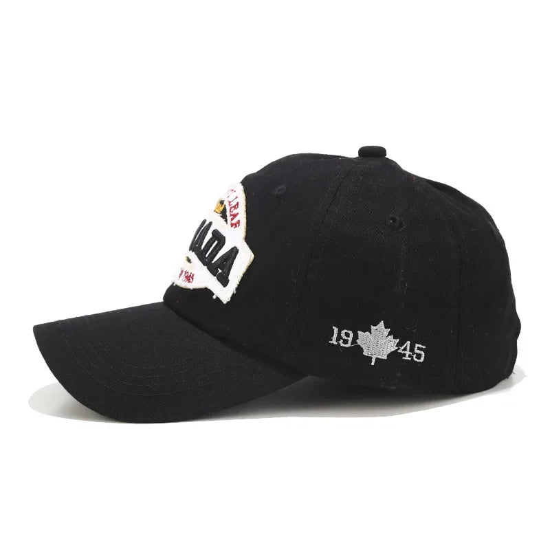 Hip Hop Cap Canada Embroidered Lettering Washed Cotton -  My Wear