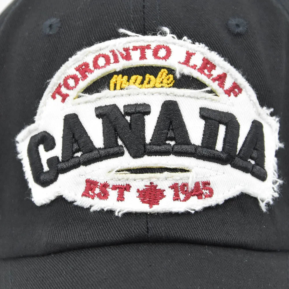 Hip Hop Cap Canada Embroidered Lettering Washed Cotton -  My Wear