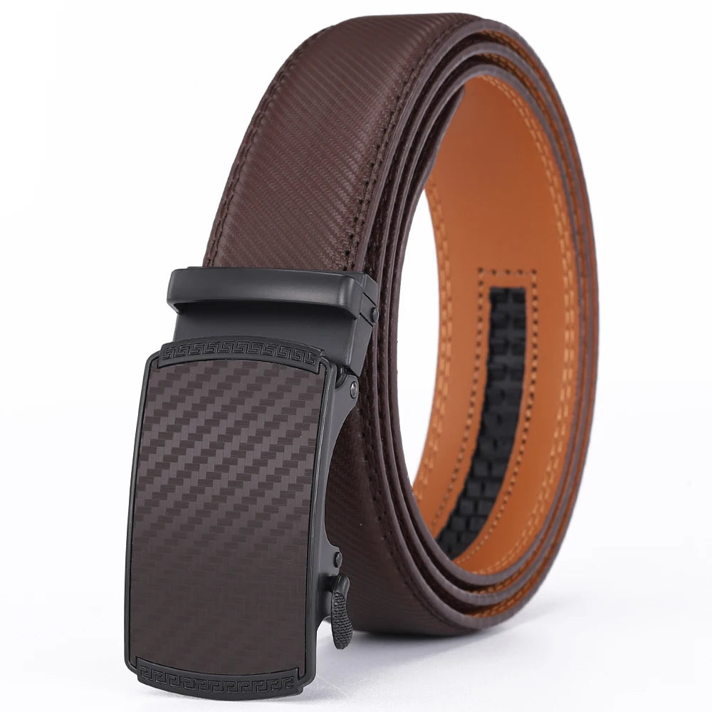 Men Leather Belt Alloy Automatic Buckle Male Belt Man Fashion Belts Genuine Leather Luxury Belts for Men Business Designer Blue