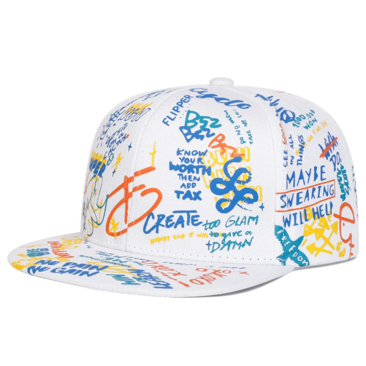 Men's Letter Graffiti Hip-Hop Baseball Cap - Adjustable Streetwear Hat