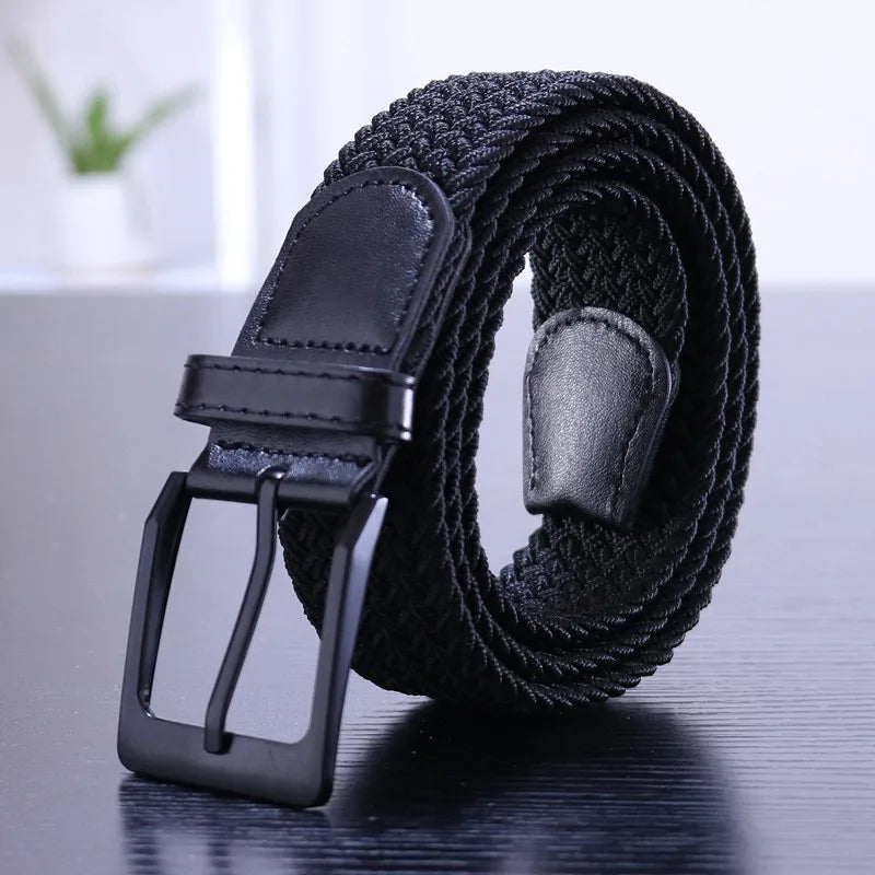 Canvas Belts for Men Fashion Metal Pin Buckle Military Tactical Strap Male Elastic Belt for Pants Jeans