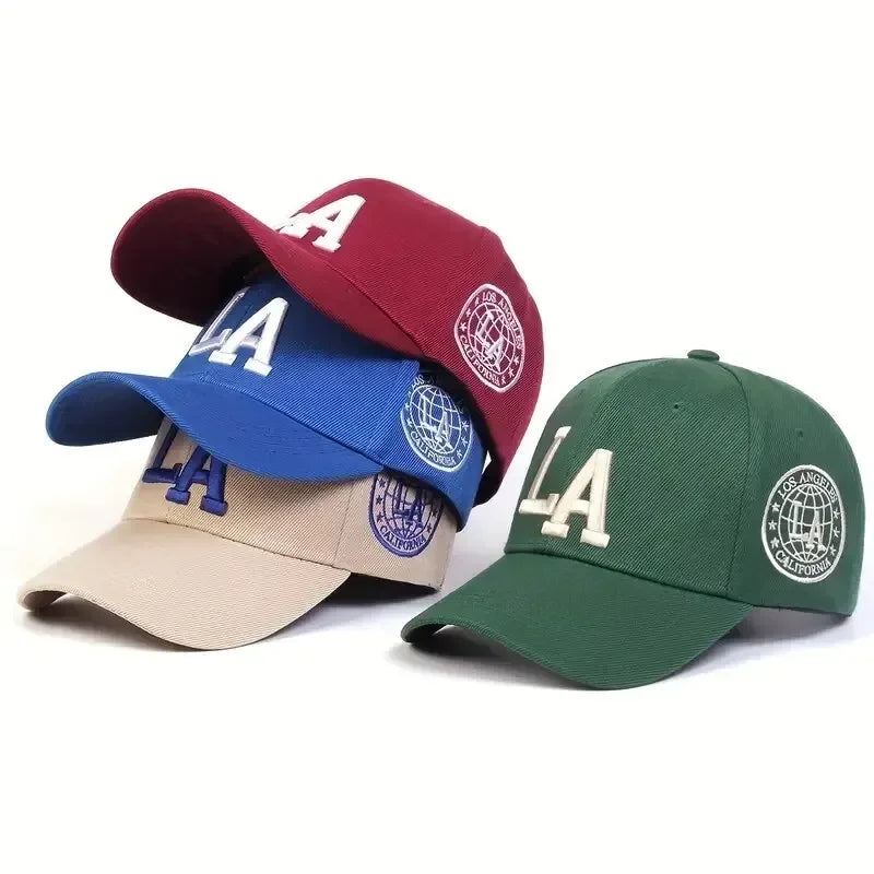 Casual Hats Sunscreen Hat LA Letter Embroidery Snapback Baseball Caps Spring and Autumn Outdoor Adjustable