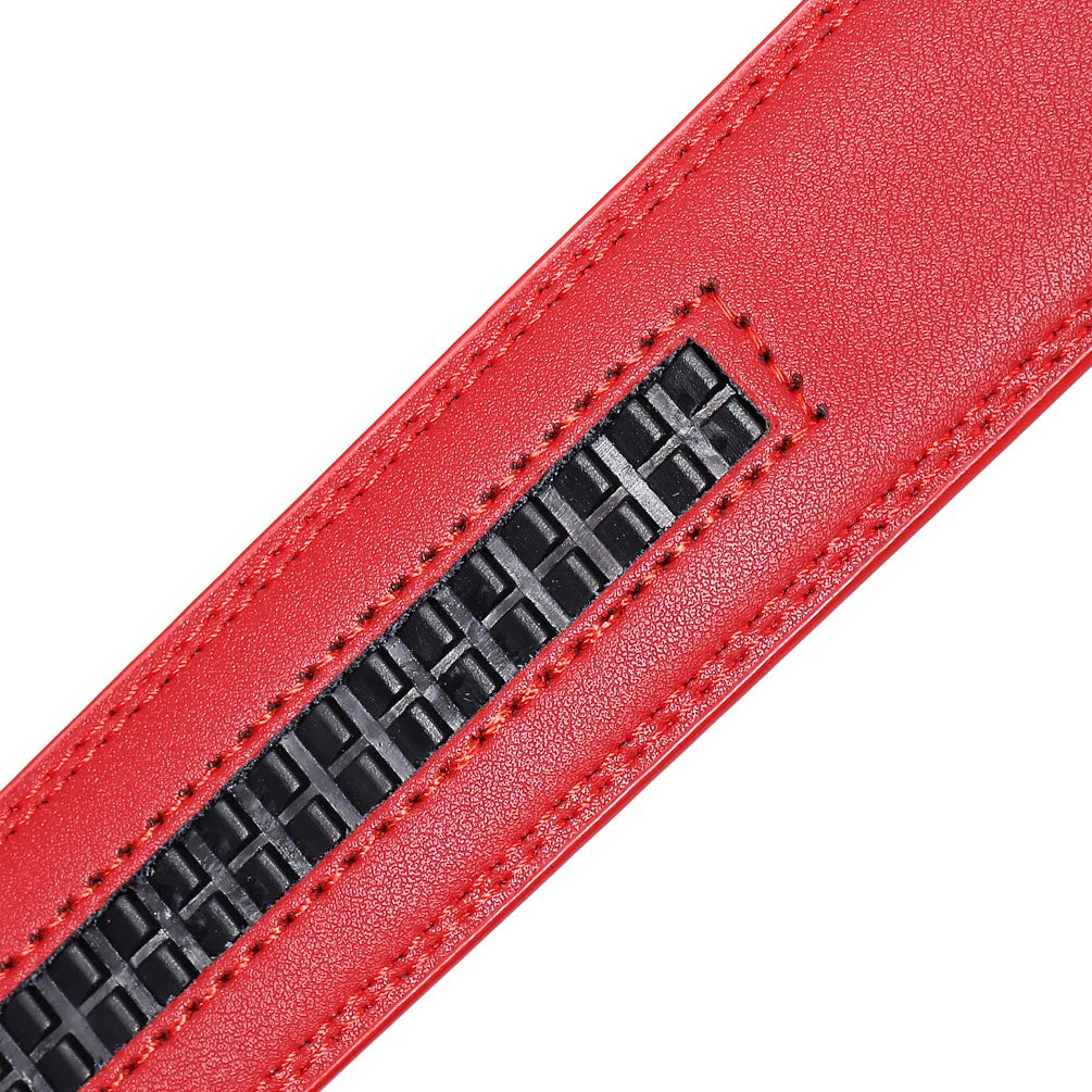 Genuine Leather Belts Without Buckle for Men Women High Quality Male Jeans Belt No Buckle for Automatic Buckle Red Blue White