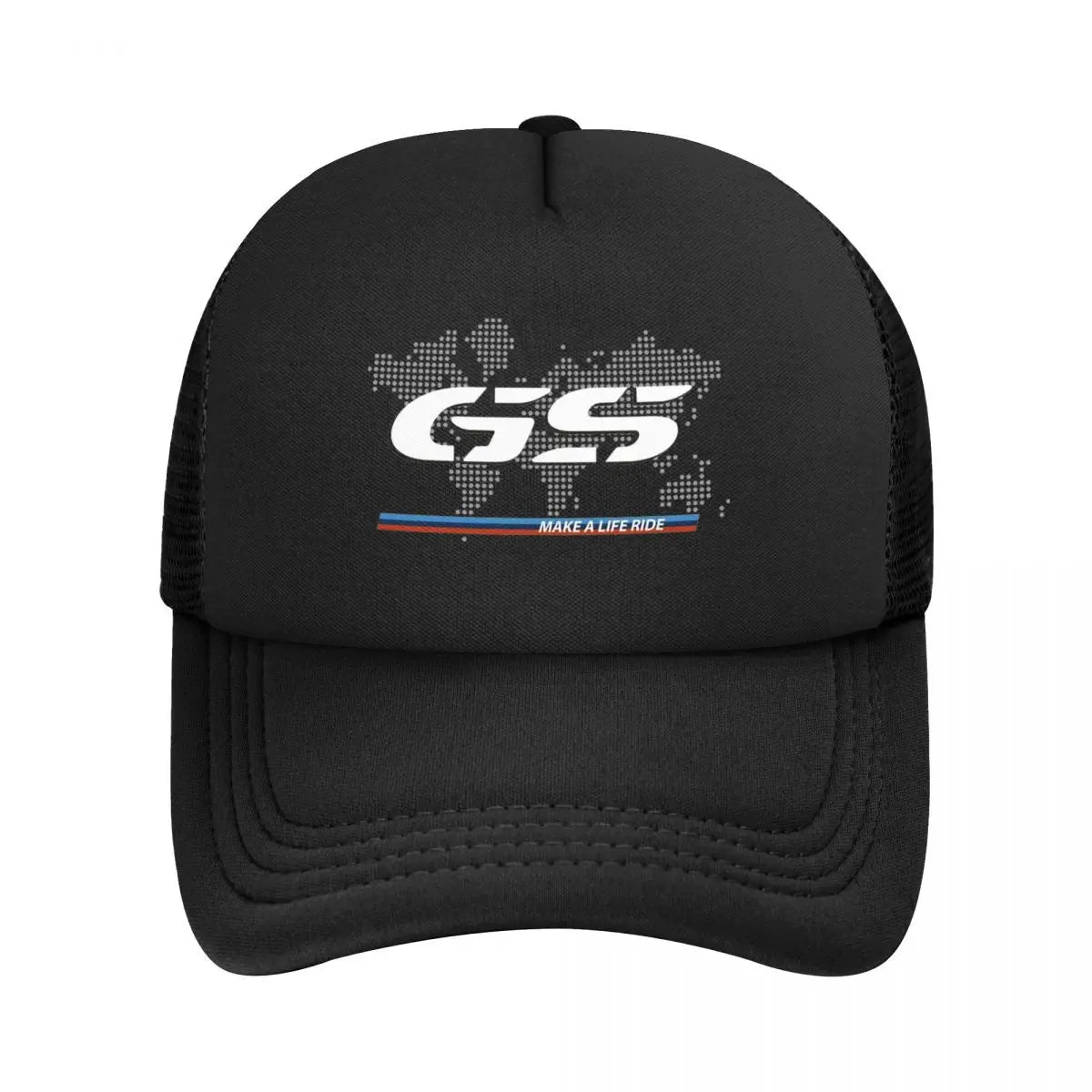 GS World Map Motorcycle Trucker Hat Adult Fashion Hats Sun Caps Fishing Hat Breathable Polyester Mesh Baseball Caps Summer