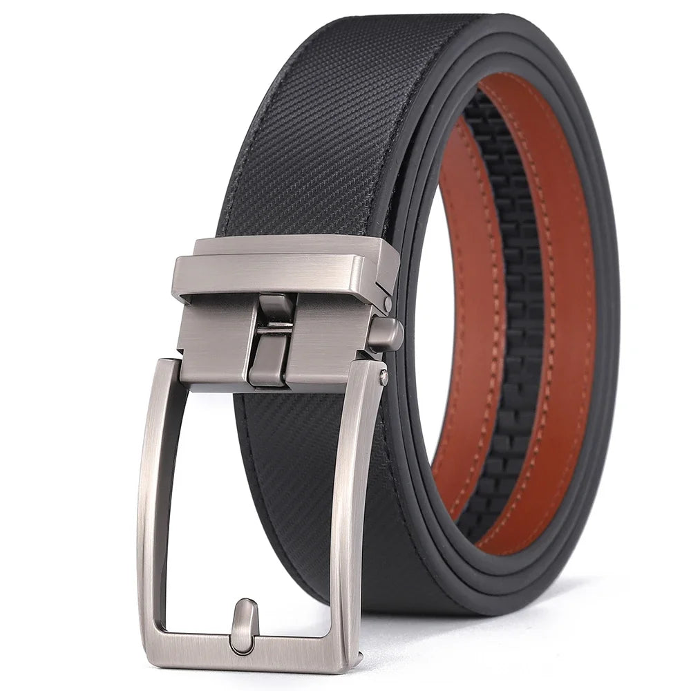 Click Belts for Men Luxury Brand Designer Automatic Buckle Real Original Genuine Leather Men's Belt Male Jeans Waist Straps
