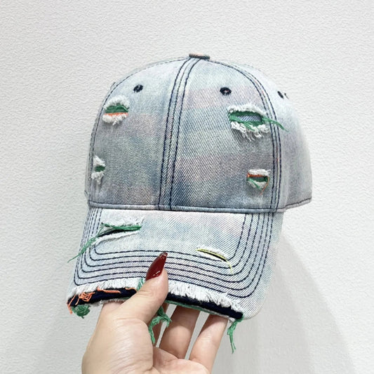Distressed Adjustable Baseball Cap - My Wear Clothing Co