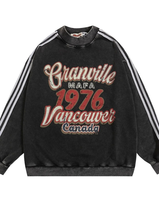 Men's 1976 Graphic Striped Long Sleeve Sweatshirt - My Wear Clothing Co