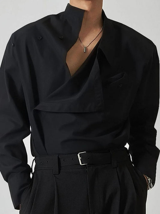 Men's Asymmetrical Long Sleeve Shirt (S–2XL) – Modern Edge, Everyday Comfort - My Wear Clothing Co