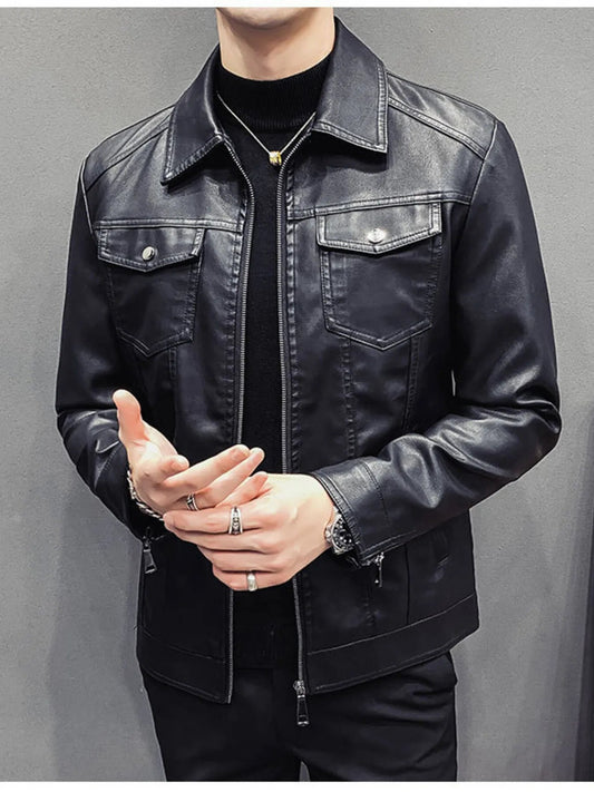 Men's Classic Fit Faux Leather Jacket - Wear It Your Way - My Wear Clothing Co