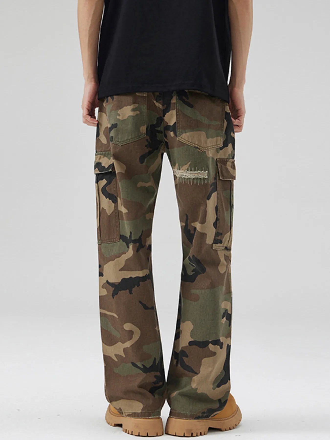 Men's Distressed Camouflage Cargo Pants - My Wear Clothing Co