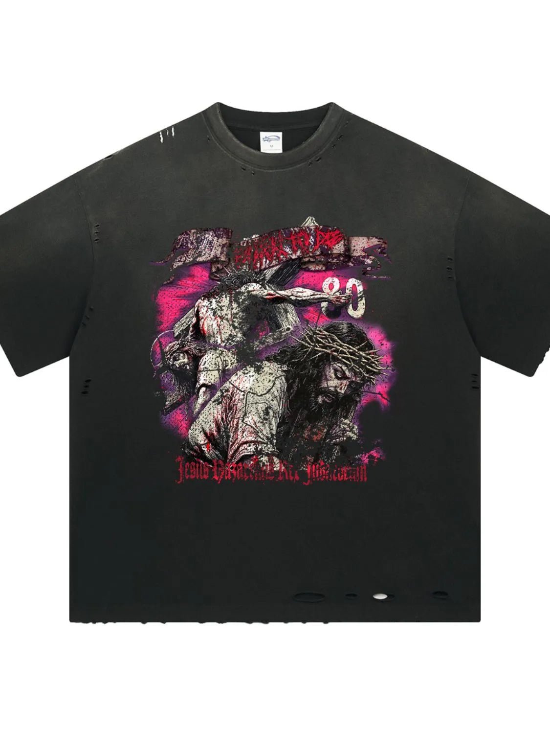 Men's Distressed Detail Round Neck Graphic T-Shirt - My Wear Clothing Co