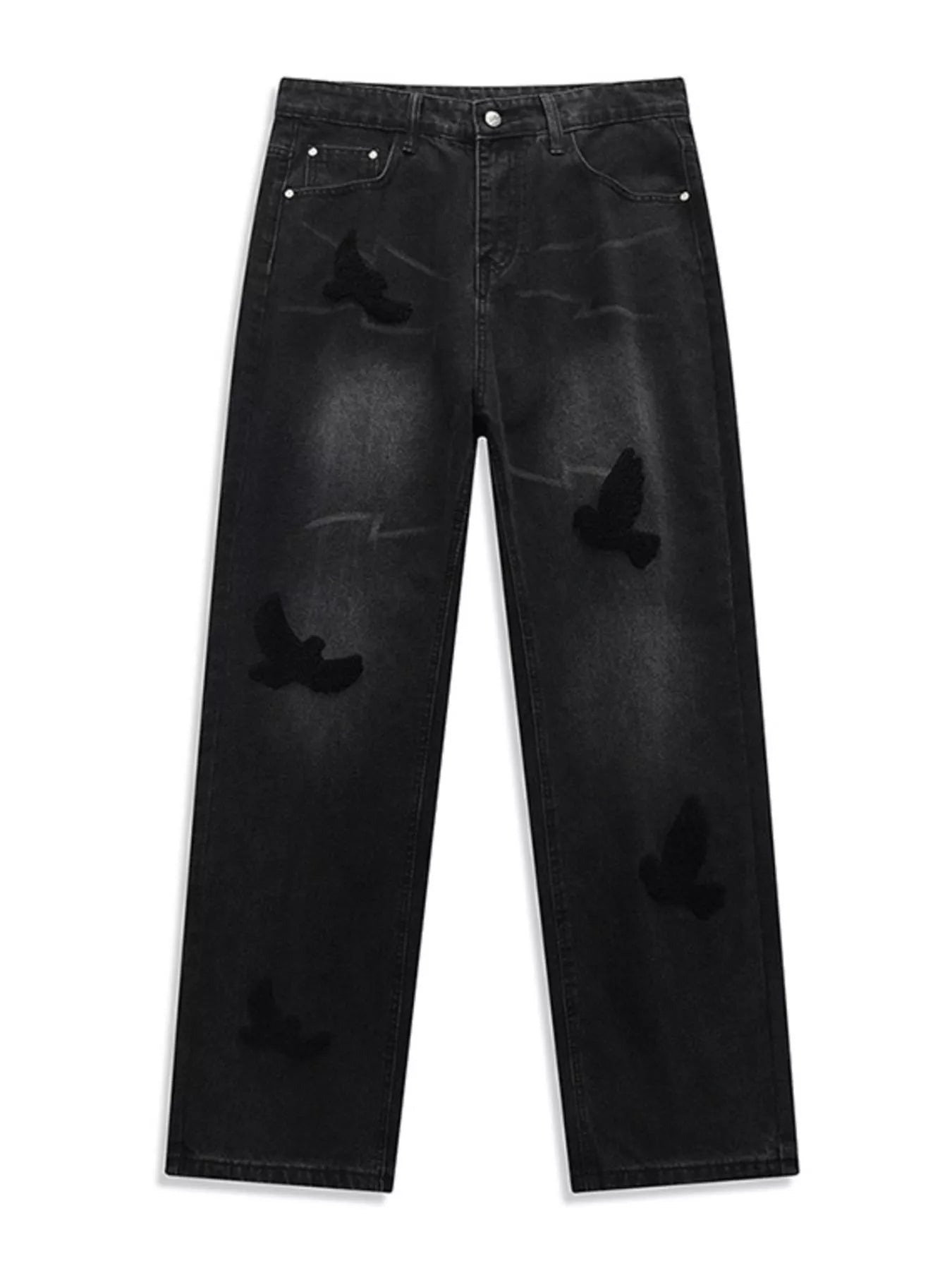 Men's Full Size Dove Applique Baggy Jeans Plus Size - My Wear Clothing Co