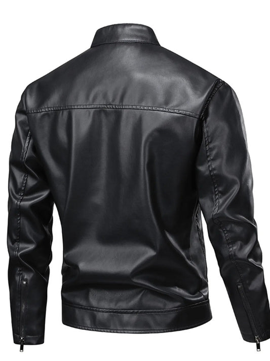 Men's Full Size Leather Zip Up Jacket (S - 3XL) - My Wear Clothing Co