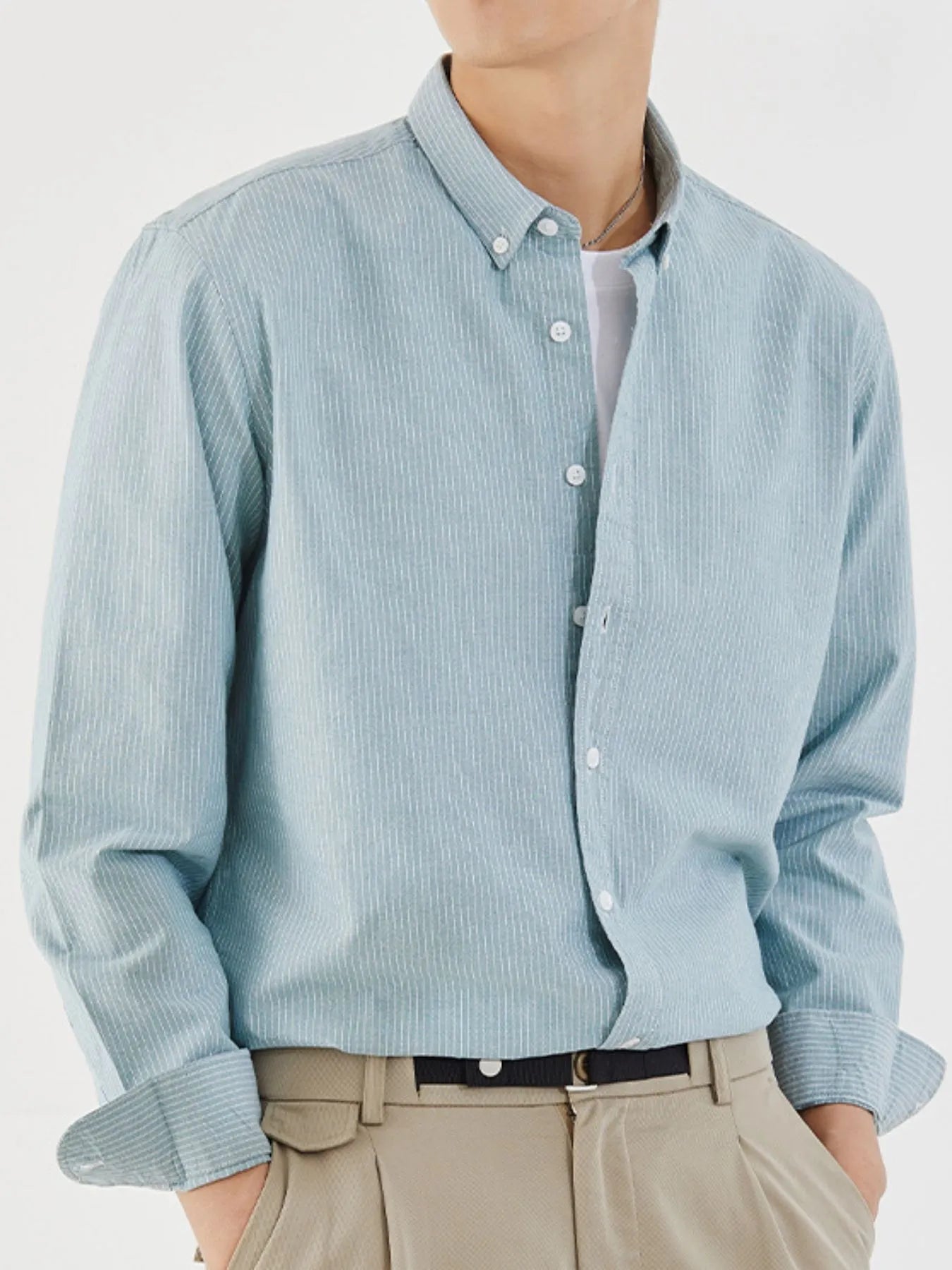 Men's Full Size Striped Button Up Long Sleeve Shirt Plus Size - My Wear Clothing Co