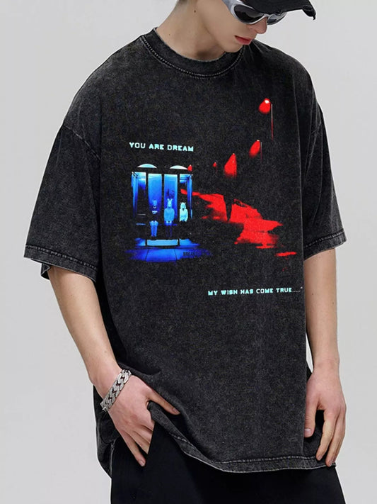 Men's Graphic Round Neck Oversized T-Shirt - My Wear Clothing Co