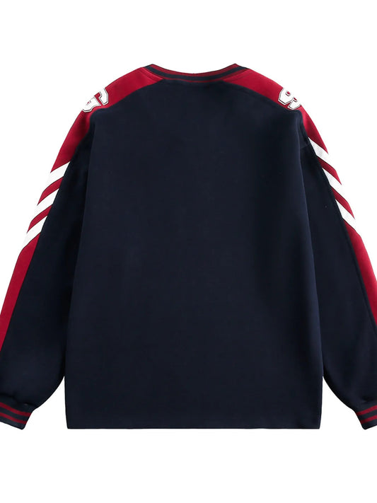 Men's Letter Side Striped Sweatshirt – Embroidered Detail, Everyday Edge - My Wear Clothing Co