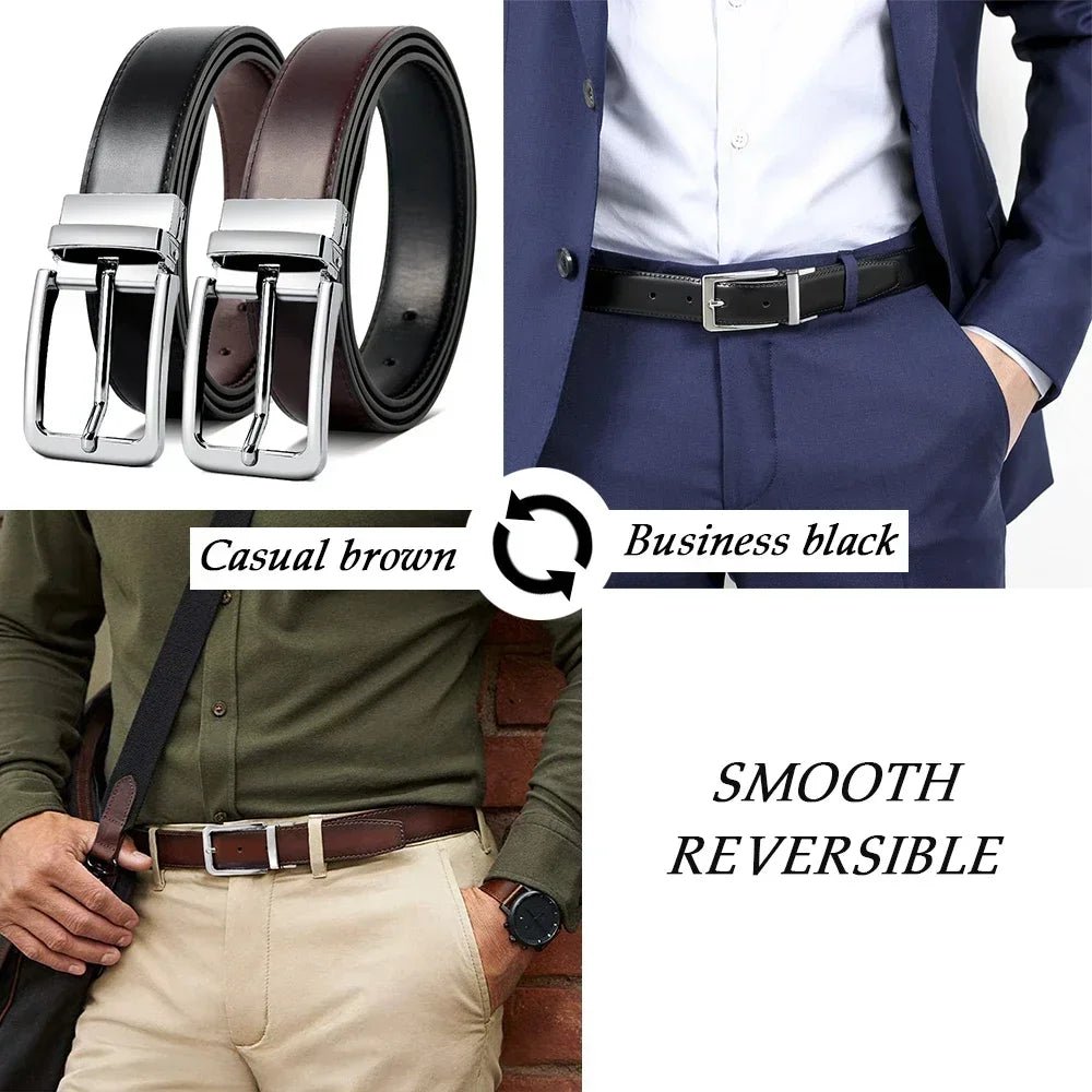 Men's Luxury PU Leather Belt – Business and Western Style - My Wear Clothing Co