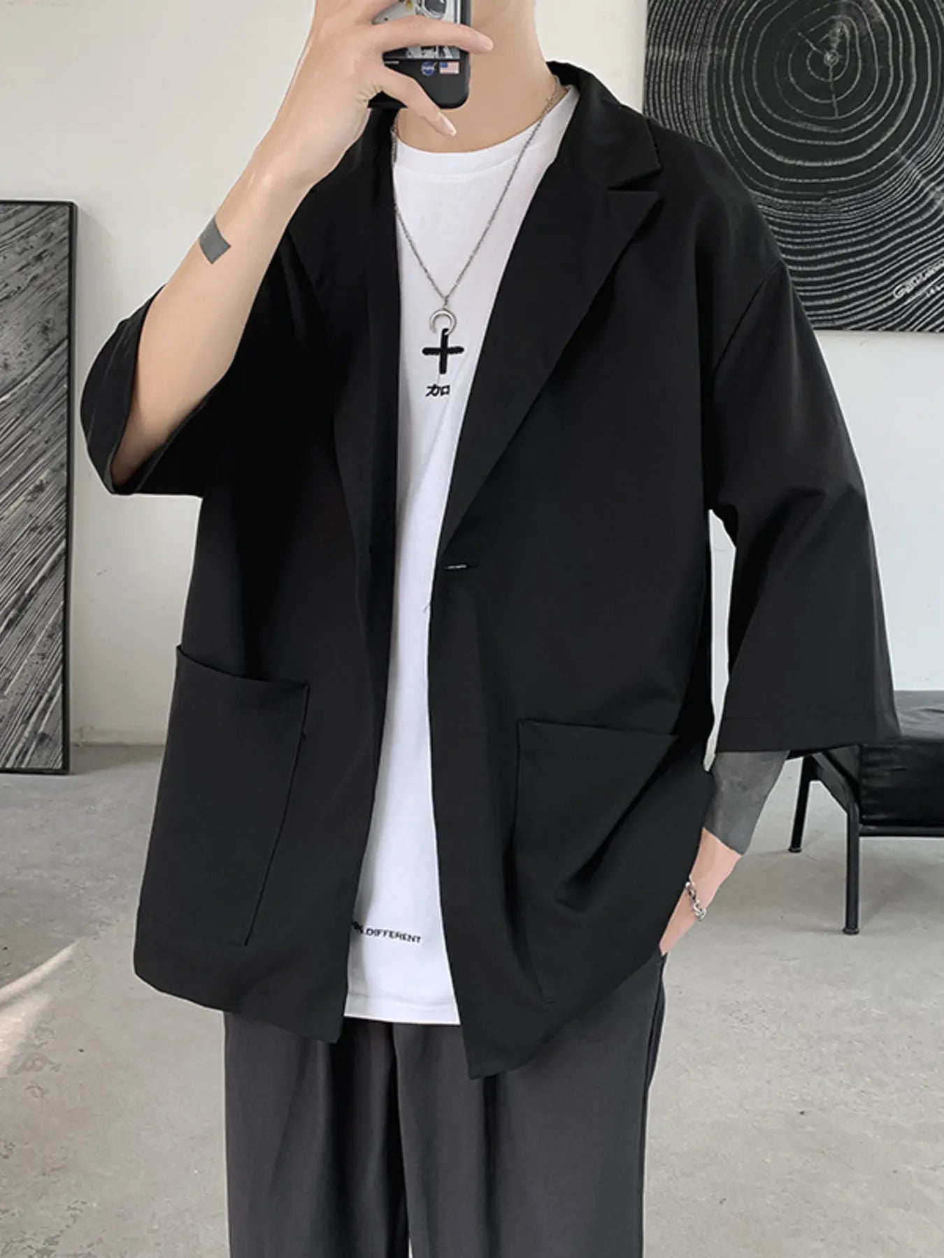 Men's One Button Long Sleeve Blazer – Effortless Edge, Everyday Cool - My Wear Clothing Co