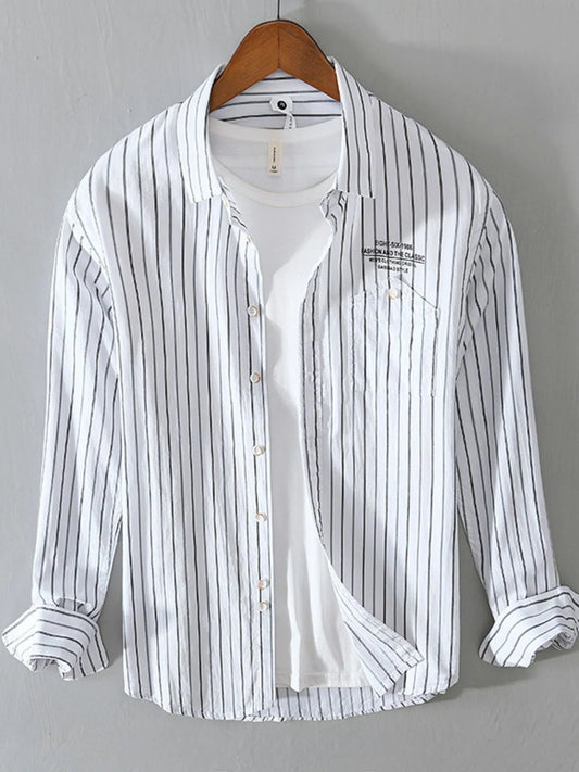 Men's Plus Size Classic Striped Button - Down Shirt - My Wear Clothing Co