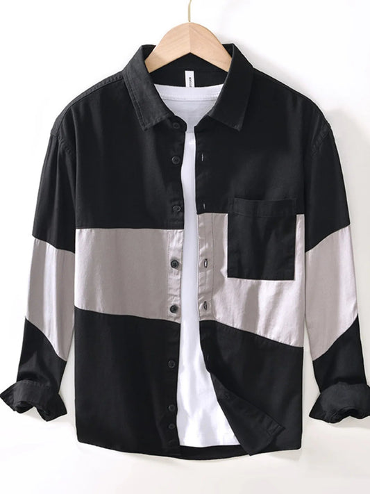 Men's Plus Size Color Block Button Up Shirt - My Wear Clothing Co