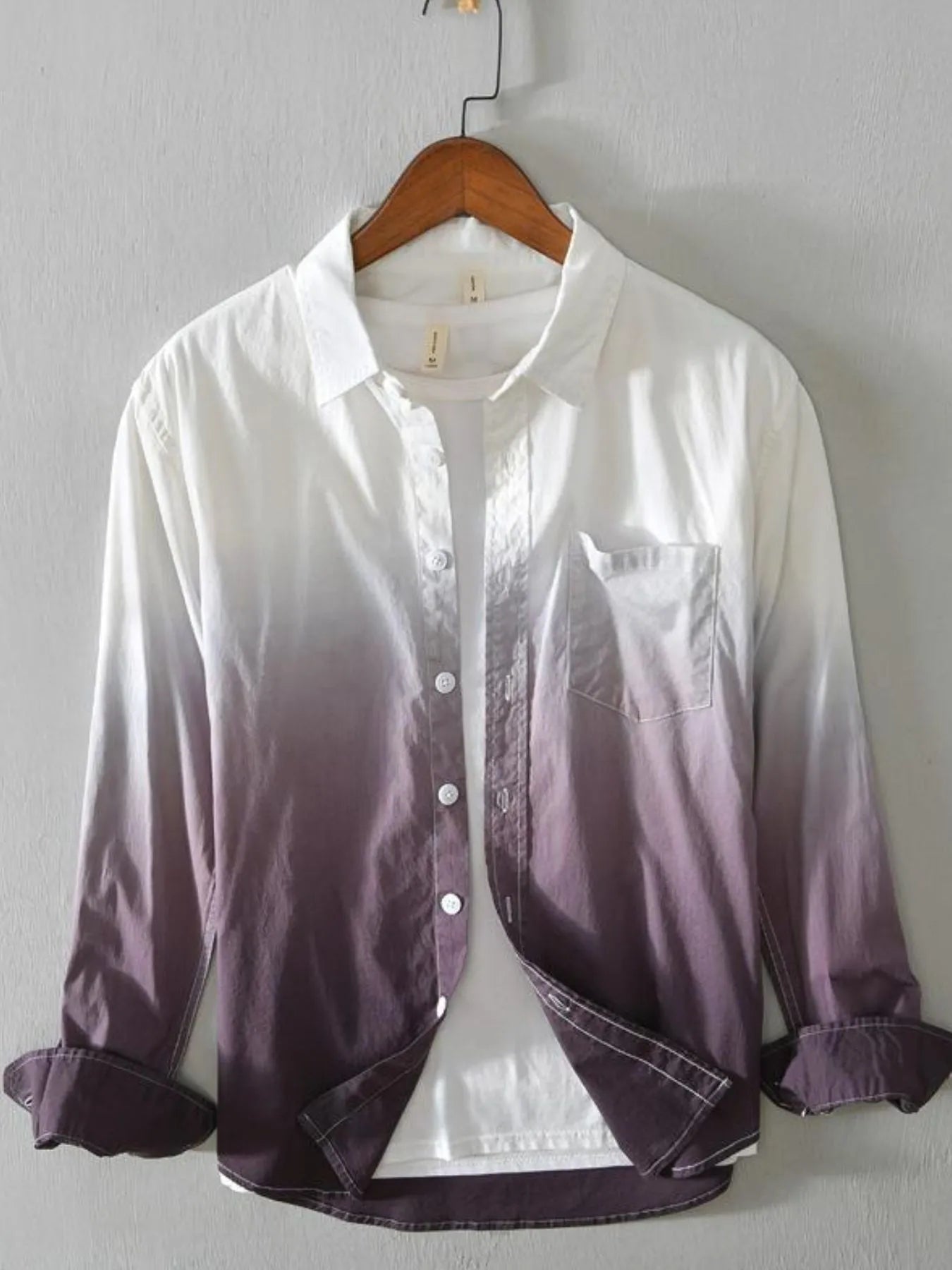 Men's Plus Size Gradient Button Up Long Sleeve Shirt - My Wear Clothing Co