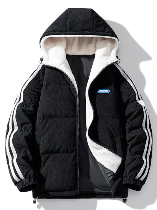 Men's Plus Size Hooded Zip Up Padded Jacket - My Wear Clothing Co