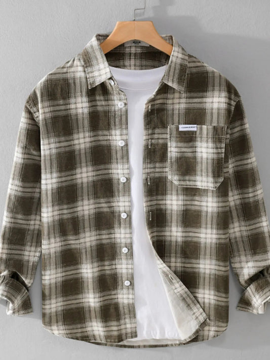 Men's Plus Size Plaid Button Up Long Sleeve Shirt - My Wear Clothing Co