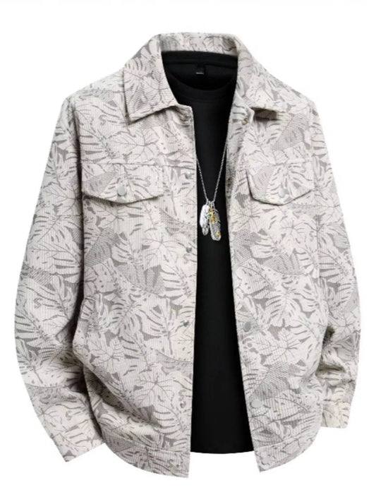 Men's Plus Size Printed Snap Down Casual Jacket - My Wear Clothing Co