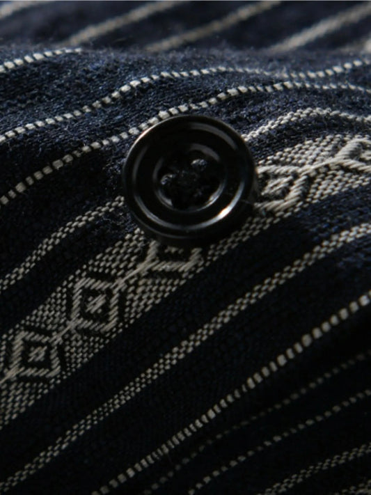 Men's Plus Size Striped Button Up Short Sleeve Shirt - My Wear Clothing Co