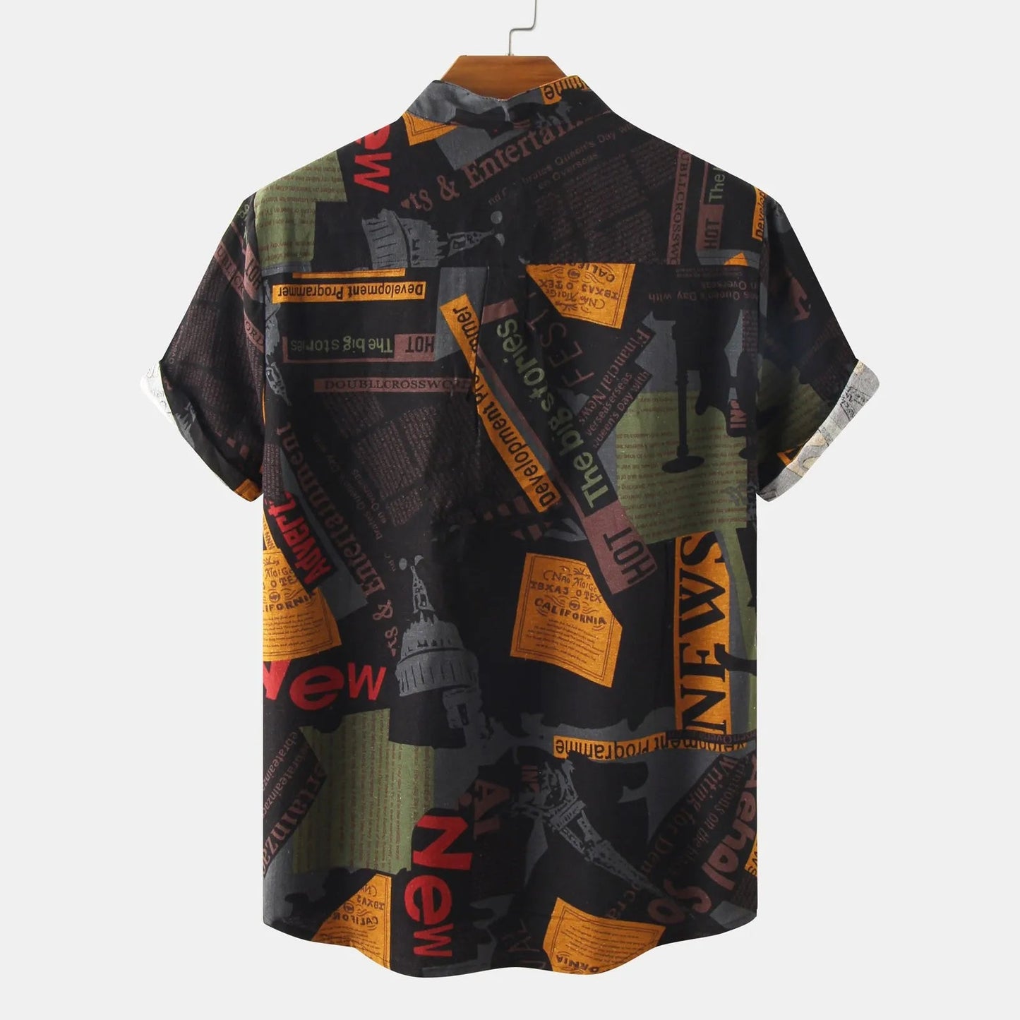 Men's Printed Button Detail Short Sleeve Shirt - My Wear Clothing Co