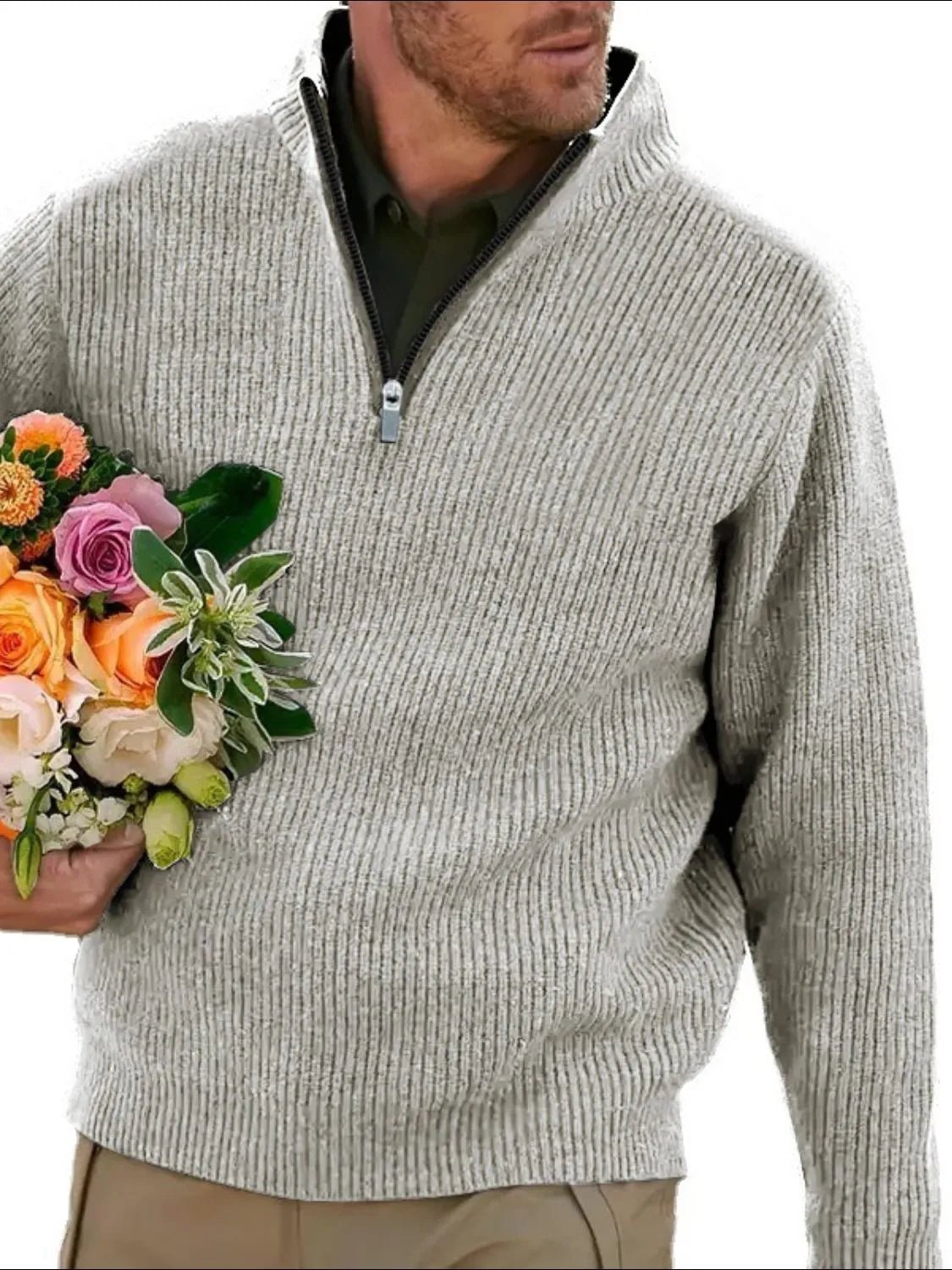 Men's Quarter Zip Long Sleeve Polo For the Urban Casual Look - My Wear Clothing Co