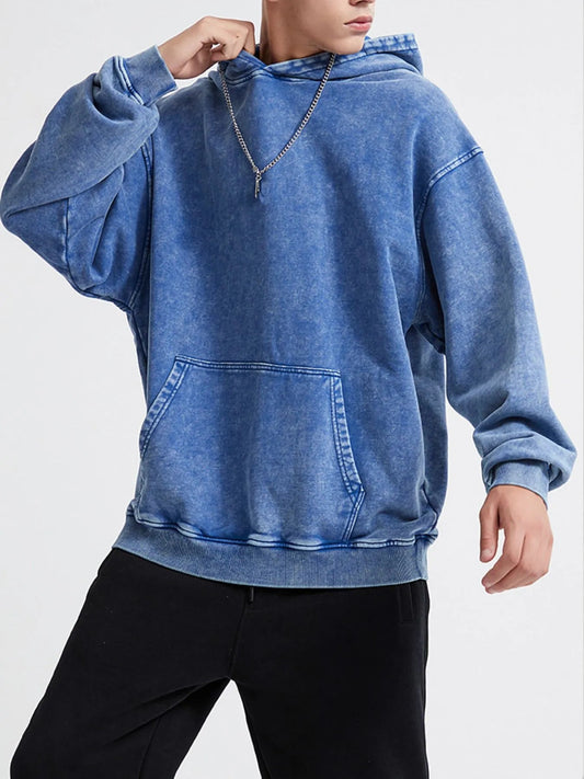 Men's Washed Oversized Long Sleeve Hoodie - My Wear Clothing Co