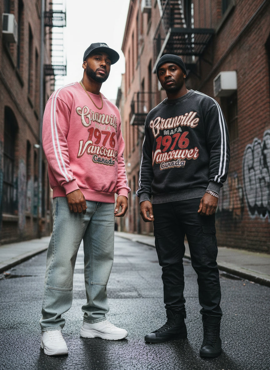 Retro Streetwear Revival: The 1976 Graphic Striped Sweatshirt