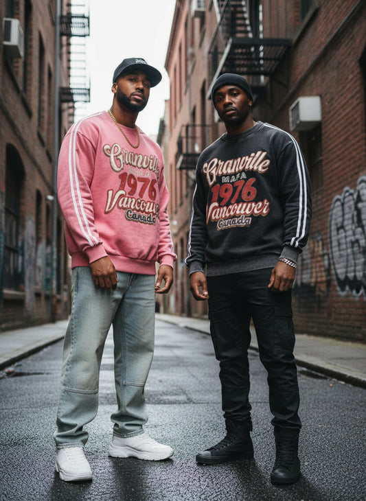 Retro Streetwear Revival: The 1976 Graphic Striped Sweatshirt