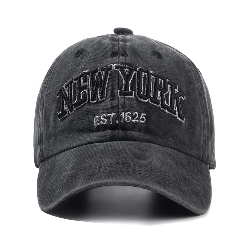 2025 NEWYORK Washed Cotton Baseball Cap for Men - My Wear Clothing Co