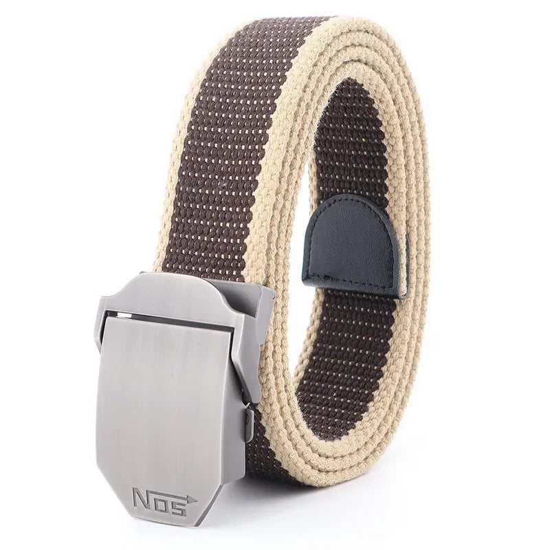 Mens Metal Slide Buckle Waist Belts Breathable Canvas Army Military NOS Concise Fashion Unisex Jeans Accessories Women Leisure
