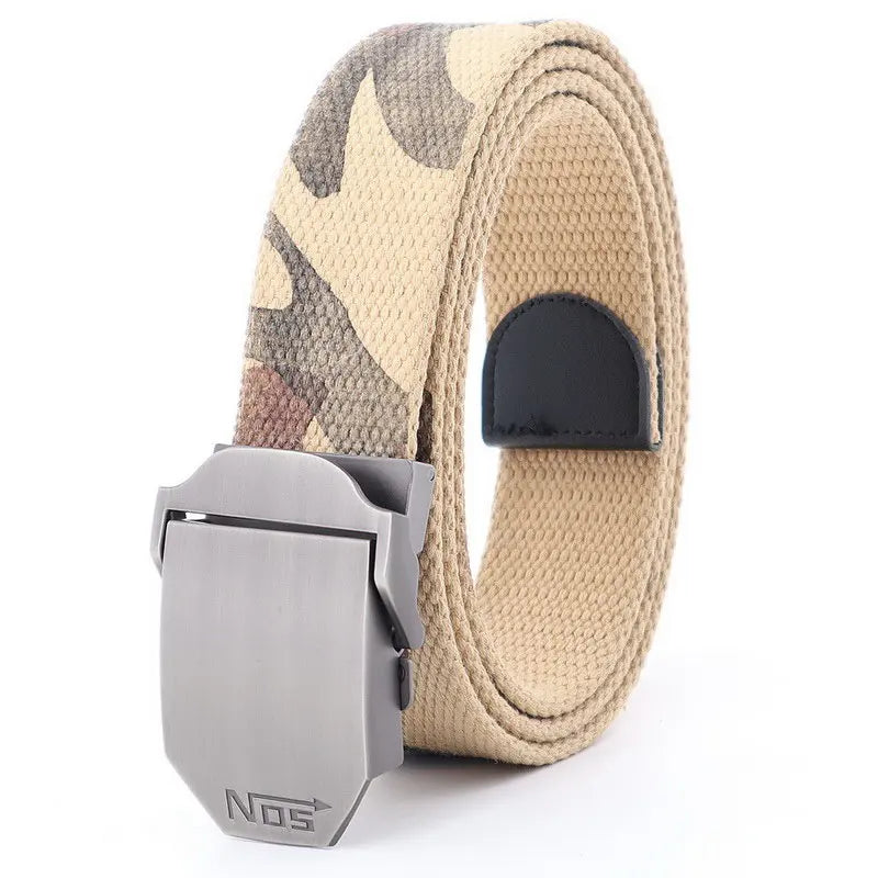 Mens Metal Slide Buckle Waist Belts Breathable Canvas Army Military NOS Concise Fashion Unisex Jeans Accessories Women Leisure