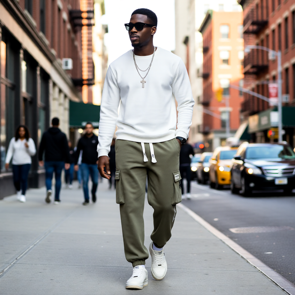 Men's Casual Cargo Pants with Drawstring – Everyday Utility, Relaxed Fit