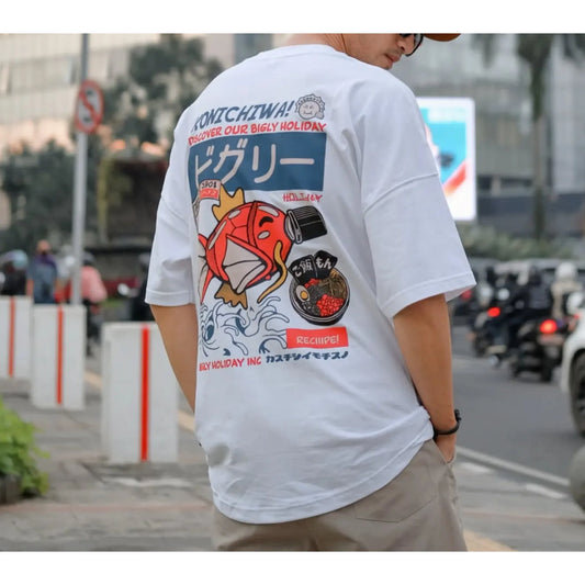 Men's Japanese Kanji Graphic T-Shirt - Harajuku Streetwear