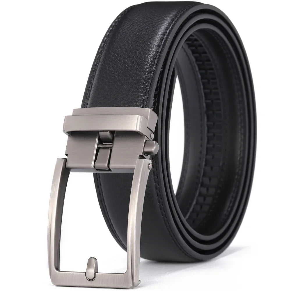 Click Belts for Men Luxury Brand Designer Automatic Buckle Real Original Genuine Leather Men's Belt Male Jeans Waist Straps