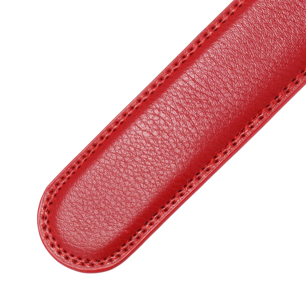 Genuine Leather Belts Without Buckle for Men Women High Quality Male Jeans Belt No Buckle for Automatic Buckle Red Blue White